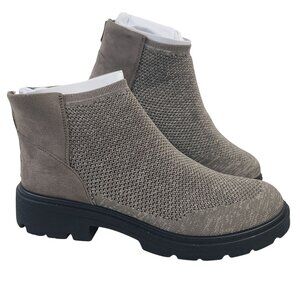 NEW Bzees for Lifestrride May Morel Women's Knit Ankle Boots US Sz 10 MTaupe